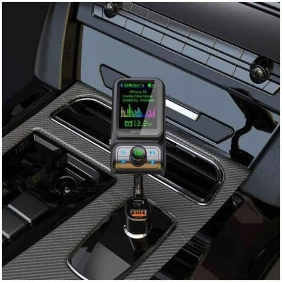 Porodo Dual Port Car Charger FM Transmitter - Black